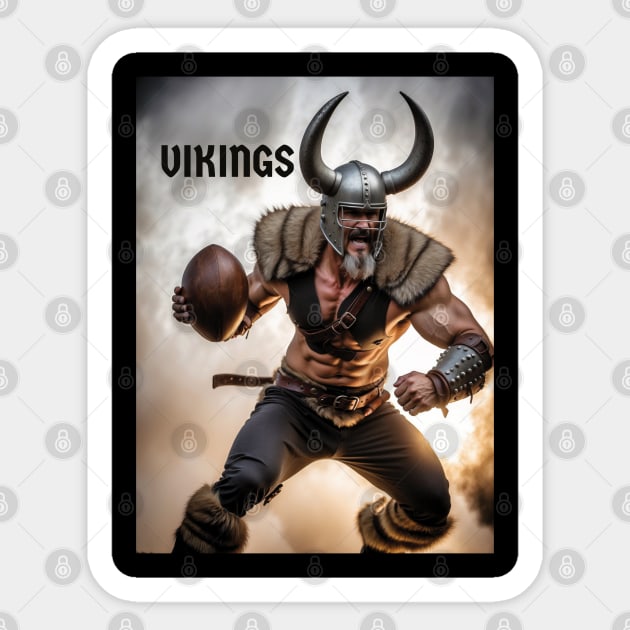 Minnesota Viking playing football Sticker by BishBashBosh